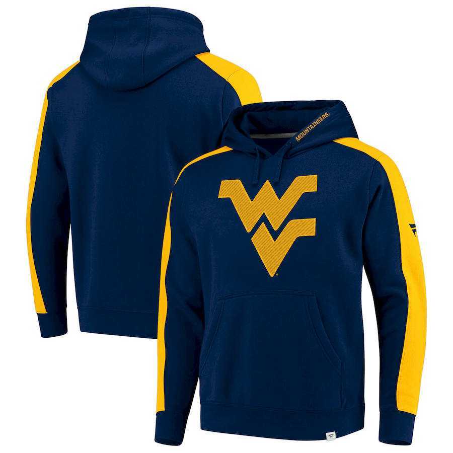 Men's West Virginia Mountaineers Fanatics Branded Iconic Colorblocked Fleece Pullover Hoodie Navy,We sell and wholesale Men's West Virginia Mountaineers Fanatics Branded Iconic Colorblocked Fleece Pullover Hoodie Navy on line form chian!